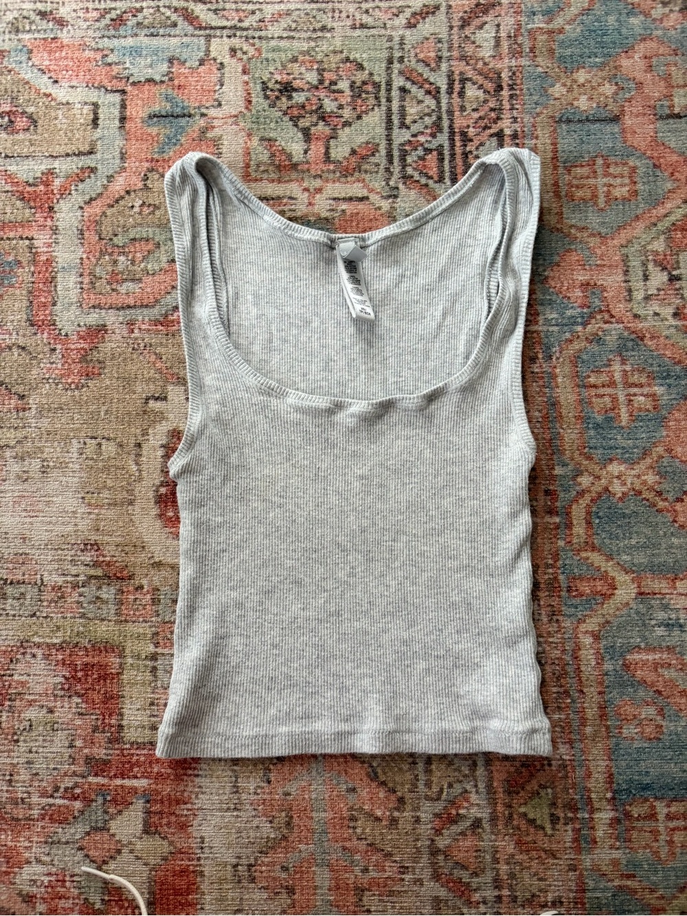 Skims cotton rib tank top — Light Gray